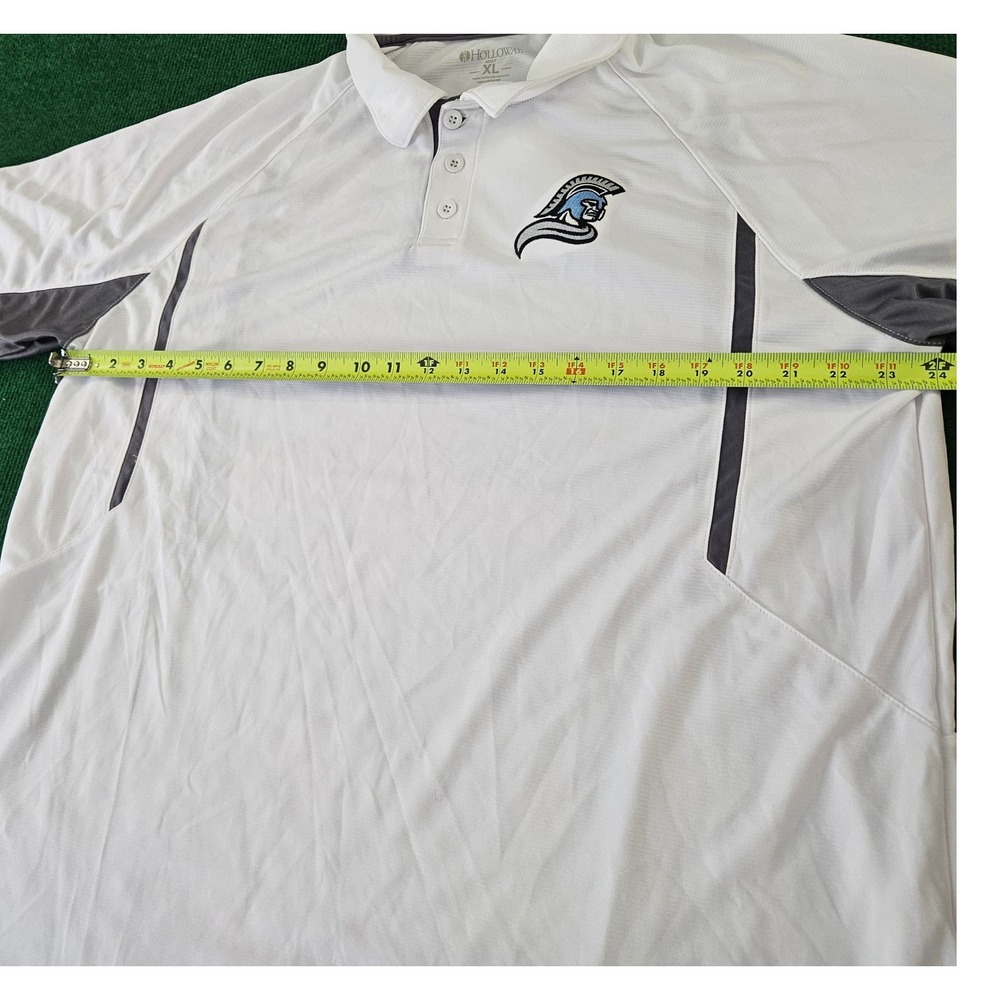 Holloway Adult XL White Performance Polo Shirt Spartan Logo Dry-Excel - Picture 3 of 6